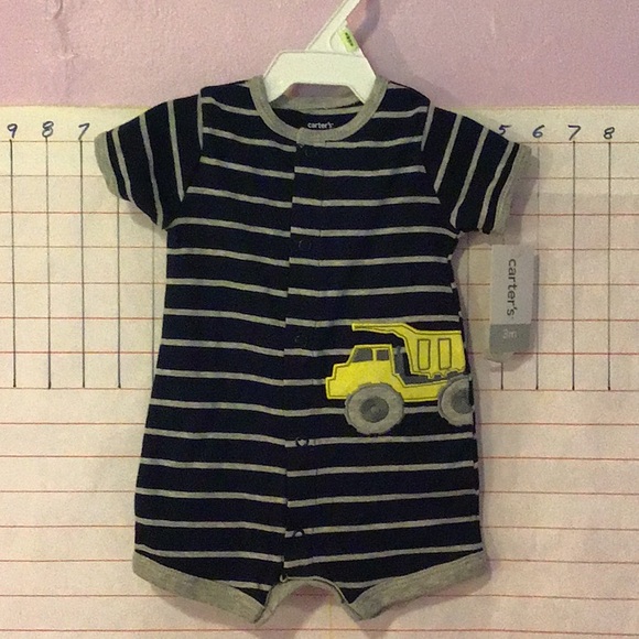 CARTER’S infant boy romper 3 mo blue AND GRAY NWT - Picture 3 of 6